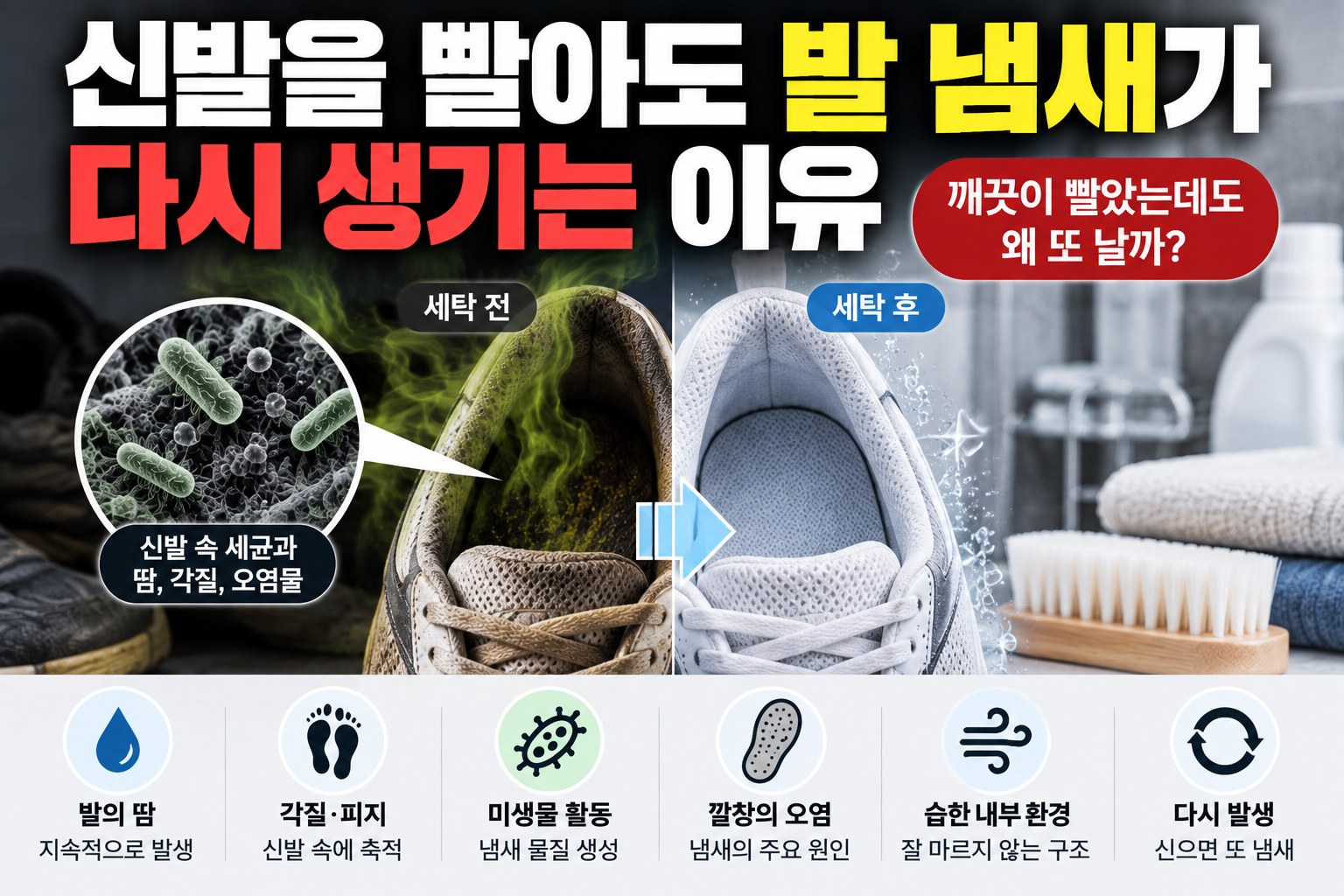 신발을 빨아도 발 냄새가 다시 생기는 이유