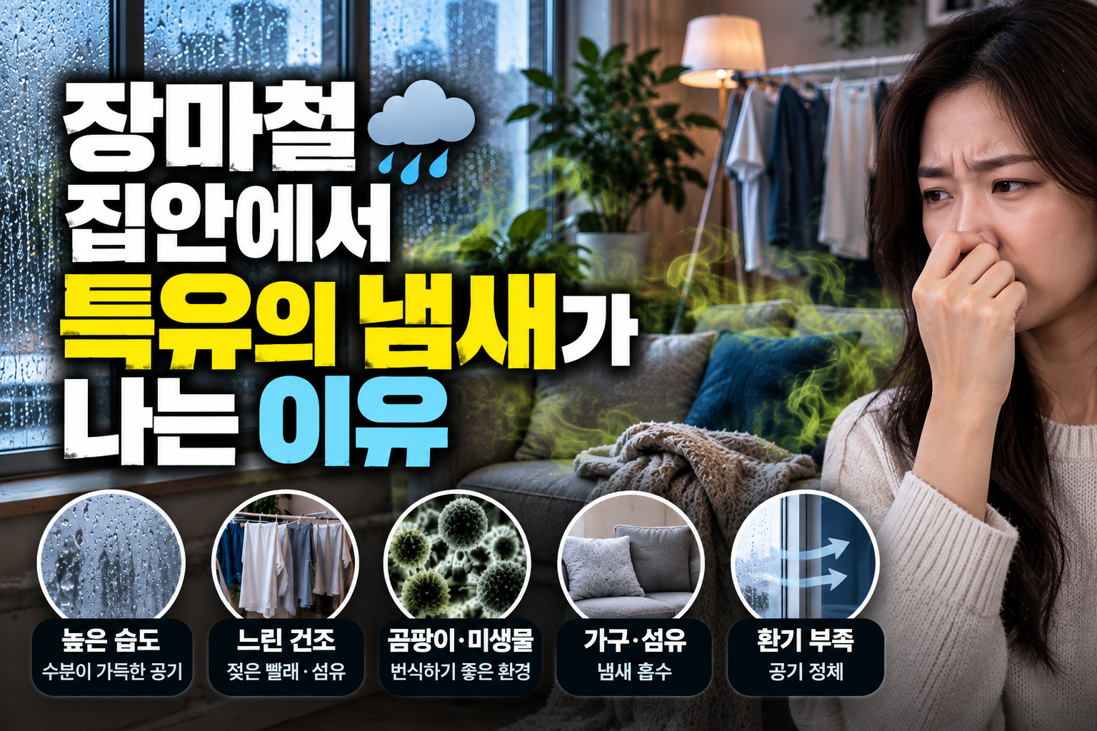 장마철 집안에서 특유의 냄새가 나는 이유와 원인