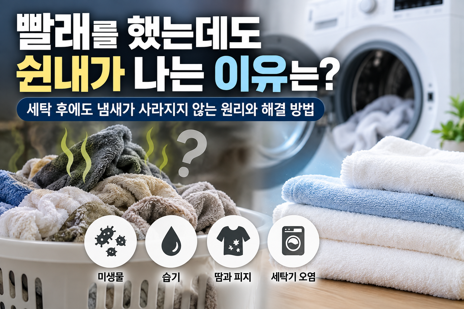 빨래를 했는데도 쉰내가 나는 이유와 냄새가 사라지지 않는 원리