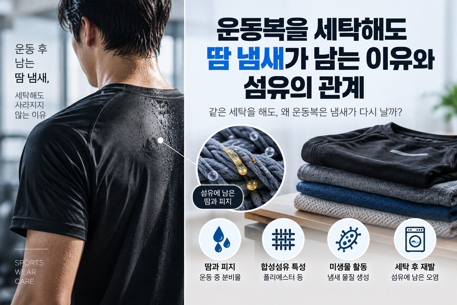 운동복을 세탁해도 땀 냄새가 남는 이유와 섬유의 관계