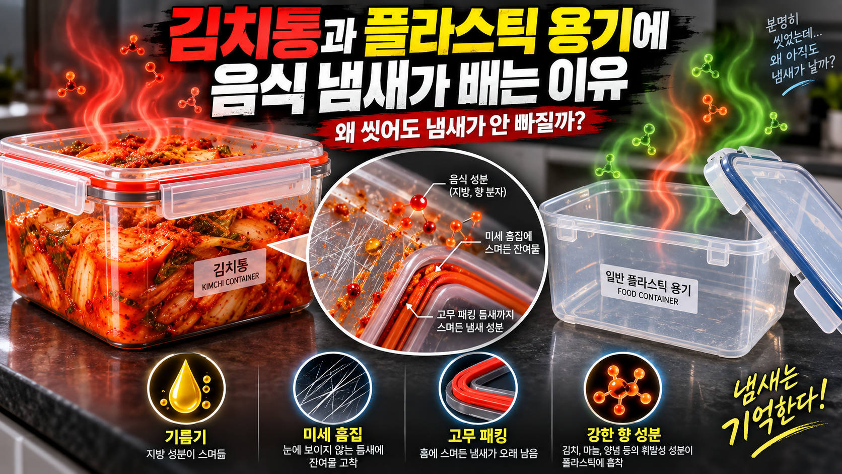 김치통 냄새가 안 빠지는 이유