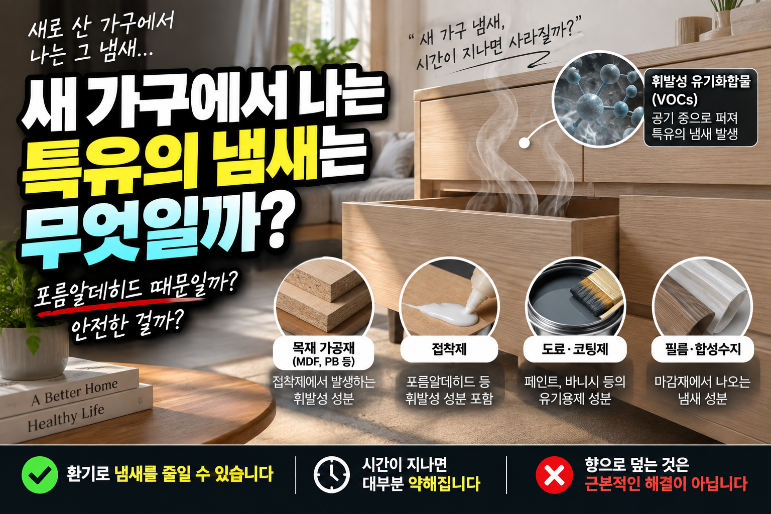 새 가구 냄새의 원인과 해결법